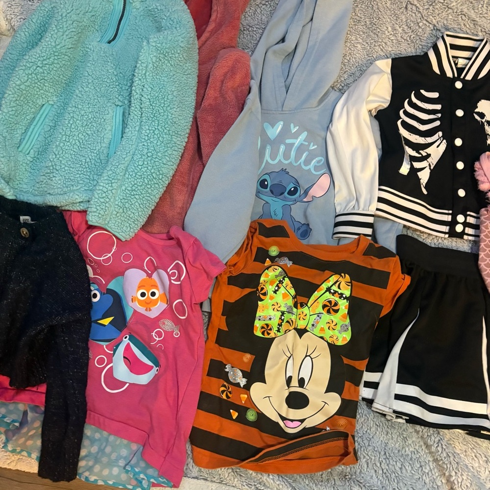 Disney Minnie Mouse Orange & Black Striped Long Sleeve Top size 6 bundle